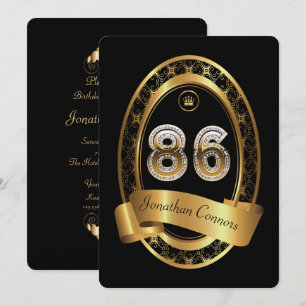 Invitation 86e anniversaire, homme de fête, couleur élégante