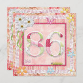 Invitation 86e anniversaire style scrapbooking (Devant / Derrière)