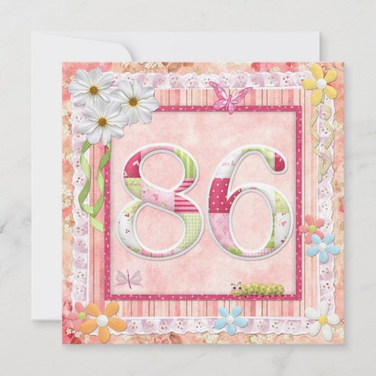 Invitation 86e anniversaire style scrapbooking (Devant)