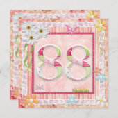 Invitation 88e anniversaire style scrapbooking (Devant / Derrière)