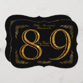 Invitation 89ème, fête d'anniversaire 89ème, grand Gatsby, no (Devant / Derrière)