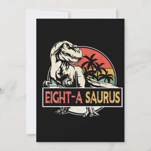 Invitation 8 Ans T-Rex Dinosaur Anniversaire Cadeau (Dos)