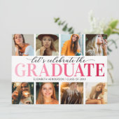 Invitation 8 Photo Collage Moderne Graduation Party Invitatio (Debout devant)