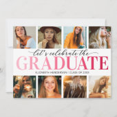 Invitation 8 Photo Collage Moderne Graduation Party Invitatio (Devant)