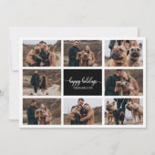 Invitation 8 Photos Joyeuses Fêtes Collage Noir Noël (Devant)