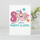 Invitation 8e anniversaire Axolotl Huit ans douces Axolotls (Debout devant)