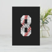 Invitation 8e anniversaire Baseball Grand nombre Huit 8 ans (Debout devant)