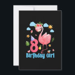 Invitation 8e anniversaire Filles Flamant rose 8 ans Tropical<br><div class="desc">Funny Flamingo Gift for men,  Gift for women,  wife,  husband,  son,  daughter,  grandson,  granddaughter. Design Gift Idea for Birthday,  Christmas,  Anniversary,  Fathers day,  Mothers Day,  matching outfit men,  women,  father,  wife,  teacher.</div>