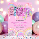 Invitation 8e anniversaire Girl Editable Rainbow S