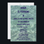 Invitation 8e anniversaire Huitième Pool Party Beach Water 20<br><div class="desc">Imprimé avec l'image arrière - plan de l'arrière - plan d'eau artistique et des modèles de texte personnalisés que vous pouvez modifier et customiser! Vous pouvez aussi changer le modèle d'âge si vous voulez célébrer un autre anniversaire d'âge!</div>