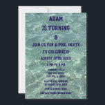 Invitation 8e anniversaire Huitième Pool Party Beach Water 20<br><div class="desc">Imprimé avec l'image arrière - plan de l'arrière - plan d'eau artistique et des modèles de texte personnalisés que vous pouvez modifier et customiser! Vous pouvez aussi changer le modèle d'âge si vous voulez célébrer un autre anniversaire d'âge!</div>