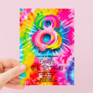 Invitation 8e Anniversaire Tie Dye