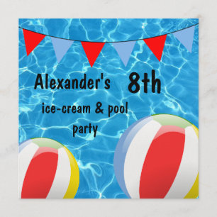 Invitation 8e Glace-Cream & pool Party