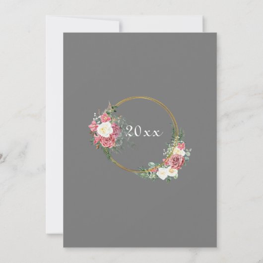 Invitation 8e Mariage de bronze Anniversaire Rose Gold Frame (Dos)