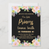 Invitation 8e Parties scintillant Florale Princesse Invitatio (Devant)