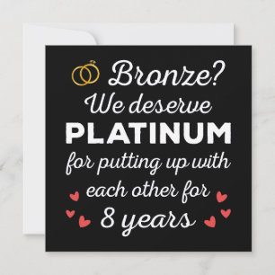 Invitation 8ème anniversaire Mariage I - Bronze Funny Couple