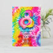 Invitation 8th Tie Dye Birthday (Debout devant)