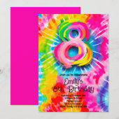 Invitation 8th Tie Dye Birthday (Devant / Derrière)