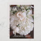 Invitation 90 Anniversaire / Fête de la florale blanche (Devant / Derrière)