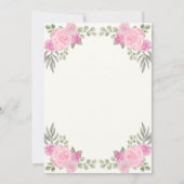 Invitation 90 ans Fleurs Rose et Vert Sauge (Dos)