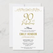 Invitation 90 et fabuleux ornement d'or 90e anniversaire (Devant)