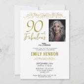 Invitation 90 et fabuleux ornement d'or 90e anniversaire Phot (Devant)
