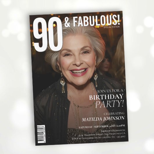 Invitation 90 et Fabulous Magazine Couverture 90e anniversair