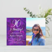 Invitation 90 et Nonstop Elegant Purple Photo Anniversaire (Debout devant)