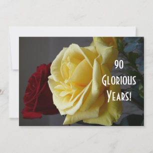 Invitation 90 GloriousYears ! - Anniversaire/rose jaune (avec