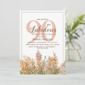 Invitation 90 Grass Pampas fabuleux à Anniversaire blanc (Debout devant)