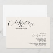 Invitation 90 Voyages autour du Soleil moderne fête d'anniver (Devant / Derrière)