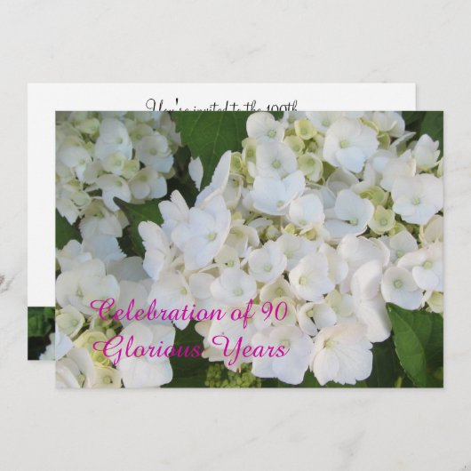 Invitation 90e anniversaire (Devant / Derrière)