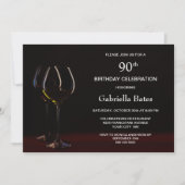 Invitation 90e anniversaire Anniversaire Vin Glass Party (Devant)