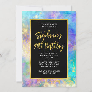 Invitation 90e anniversaire Aqua Green Multi Fire Opal Gold G