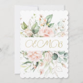 Invitation 90e anniversaire Aquarelle Florale Monogramme élég (Dos)