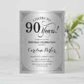 Invitation 90e anniversaire - Argent Damask (Debout devant)