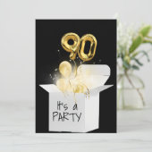 Invitation 90e anniversaire Ballons d'or en boîte blanche (Debout devant)