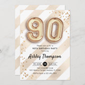 Invitation 90e anniversaire - Ballons d'or Stripes (Devant / Derrière)