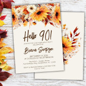 Invitation 90e anniversaire Beige Fall Floral