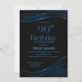 Invitation 90e anniversaire Black Blue Party (Devant)