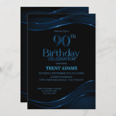 Invitation 90e anniversaire Black Blue Party (Devant / Derrière)