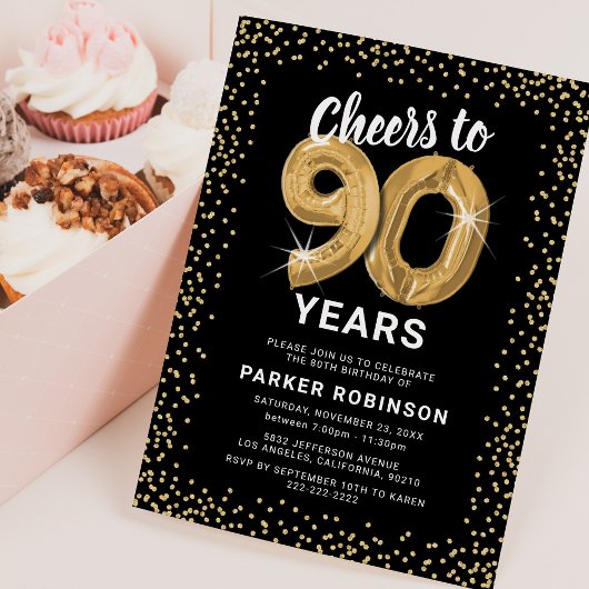 Invitation 90e anniversaire Black Gold