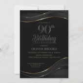 Invitation 90e anniversaire Black Grey Party (Devant)
