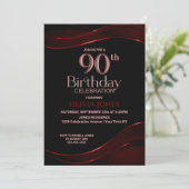 Invitation 90e anniversaire Black Red Party (Debout devant)