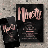 Invitation 90e anniversaire Black Rose Gold