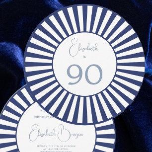 Invitation 90E Anniversaire Bleu Blanc Bleu Bleu Bleu Bleu Bl