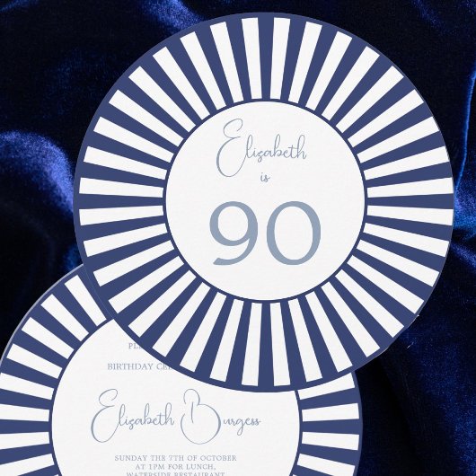 Invitation 90E Anniversaire Bleu Blanc Bleu Bleu Bleu Bleu Bl