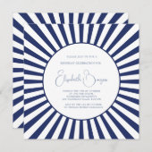 Invitation 90E Anniversaire Bleu Blancs Blancs Bleu Bleu Bleu (Devant / Derrière)