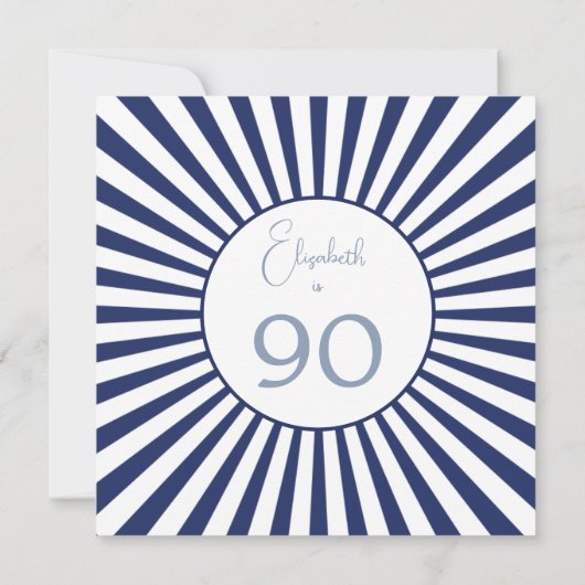 Invitation 90E Anniversaire Bleu Blancs Blancs Bleu Bleu Bleu (Dos)