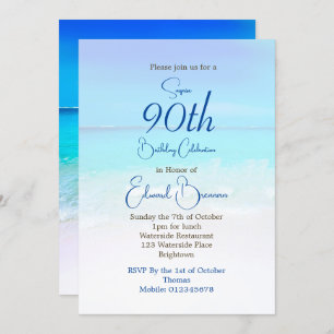 Invitation 90e anniversaire Blue Ocean Destination Sea Annive